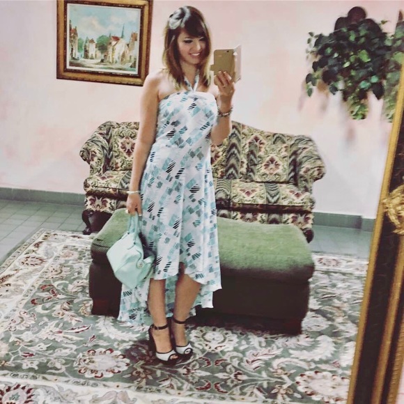 WHBM Line Pattern High-Low Multi-Way Dress - Picture 15 of 15